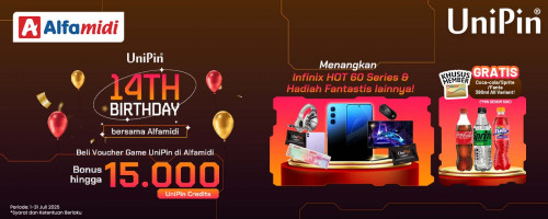 Rayakan Ulang Tahun UniPin dengan Kejutan Seru di Alfamidi!